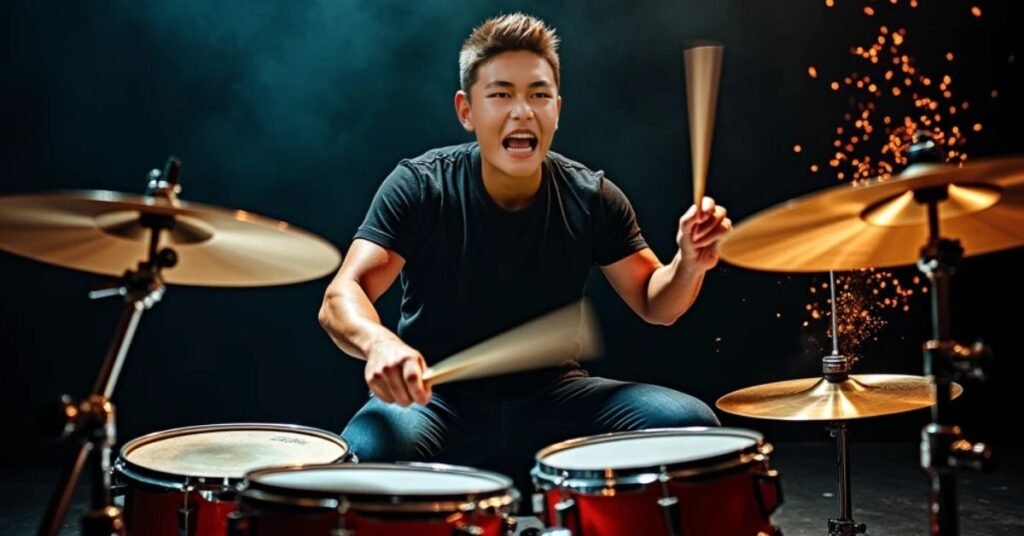 Drums How to Assemble Your First One Boy playing a drum.