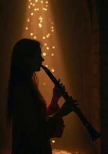 Woman playing clarinet