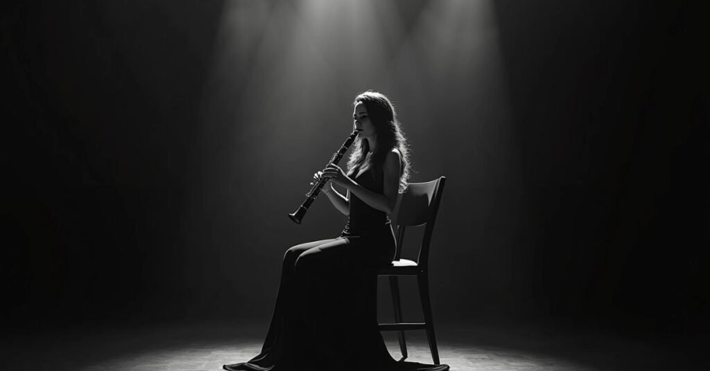 Woman playing clarinet