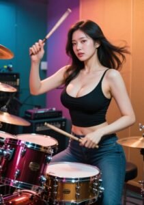 woman with Drumsticks